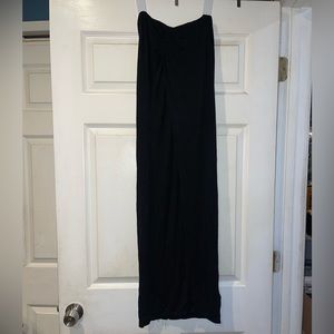 Bebe long black skirt with side high diagonal part size xxs
